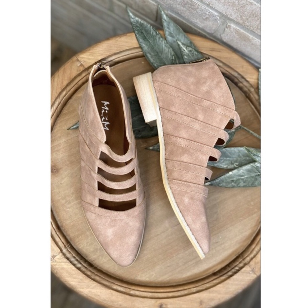 Mi.iM "Florence" Open Top Ankle Booties - Rose